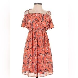 Tutta Bella Maternity Floral Off-Shoulder Dress in Orange sz.S great condition